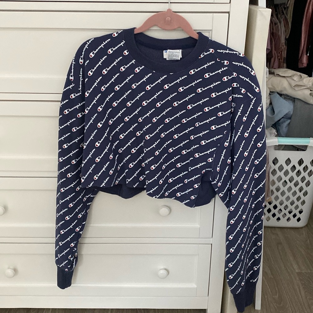 champion cropped crewneck